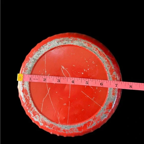 Vintage Red Metal Sewing Box w/ Thread Insert | Mid-Century Notions Tin - Picture 9 of 9